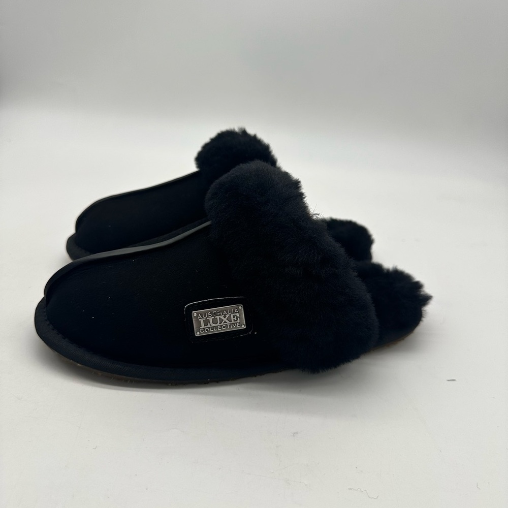 Australia Luxe Collective Black Suede & Shearling Slippers - NWT - XS size 5 - Picture 12 of 12